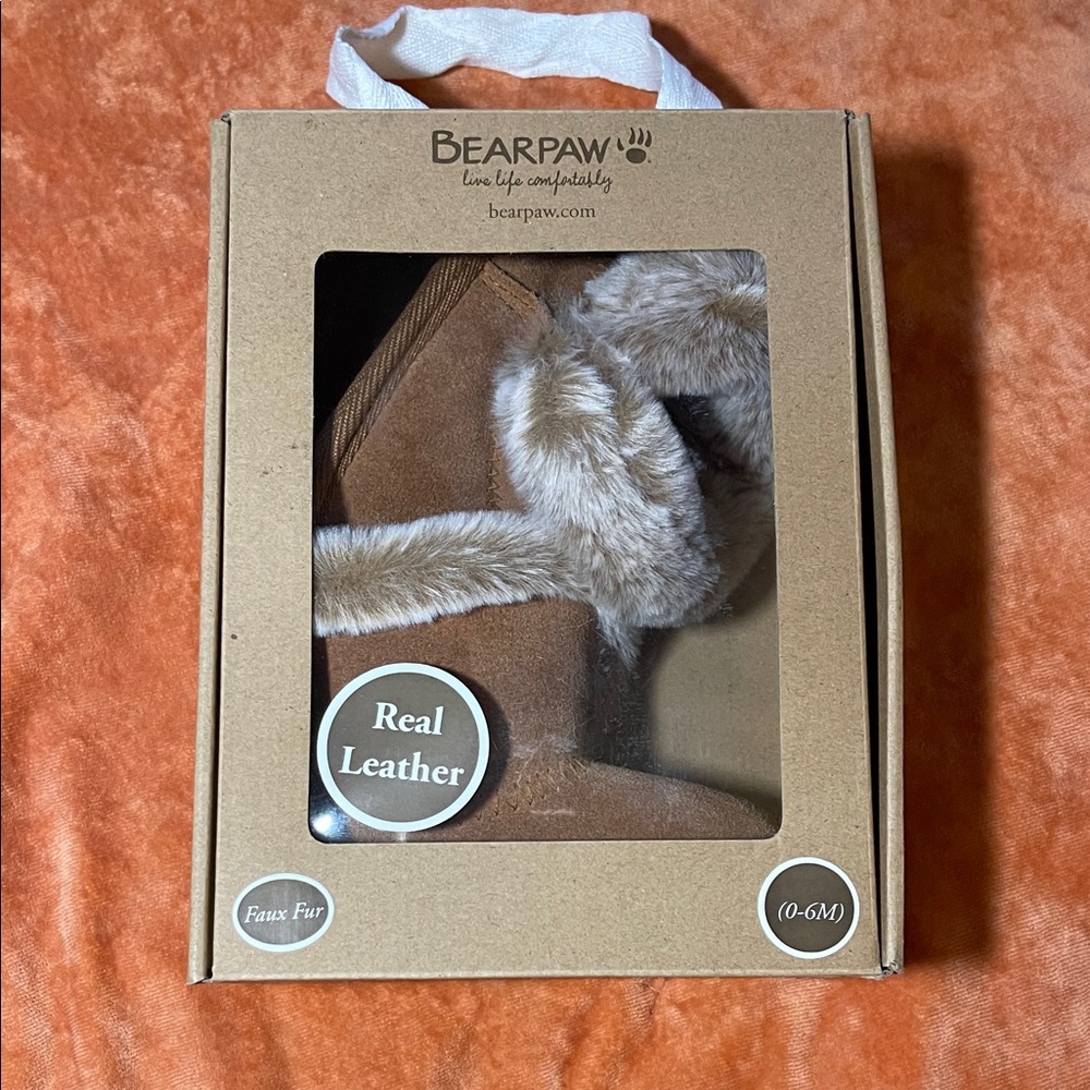 BearPaw Tan and Cream Baby Booties